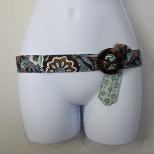 Vera Bradley Tortoise Circle Medallion Belt Java Blue